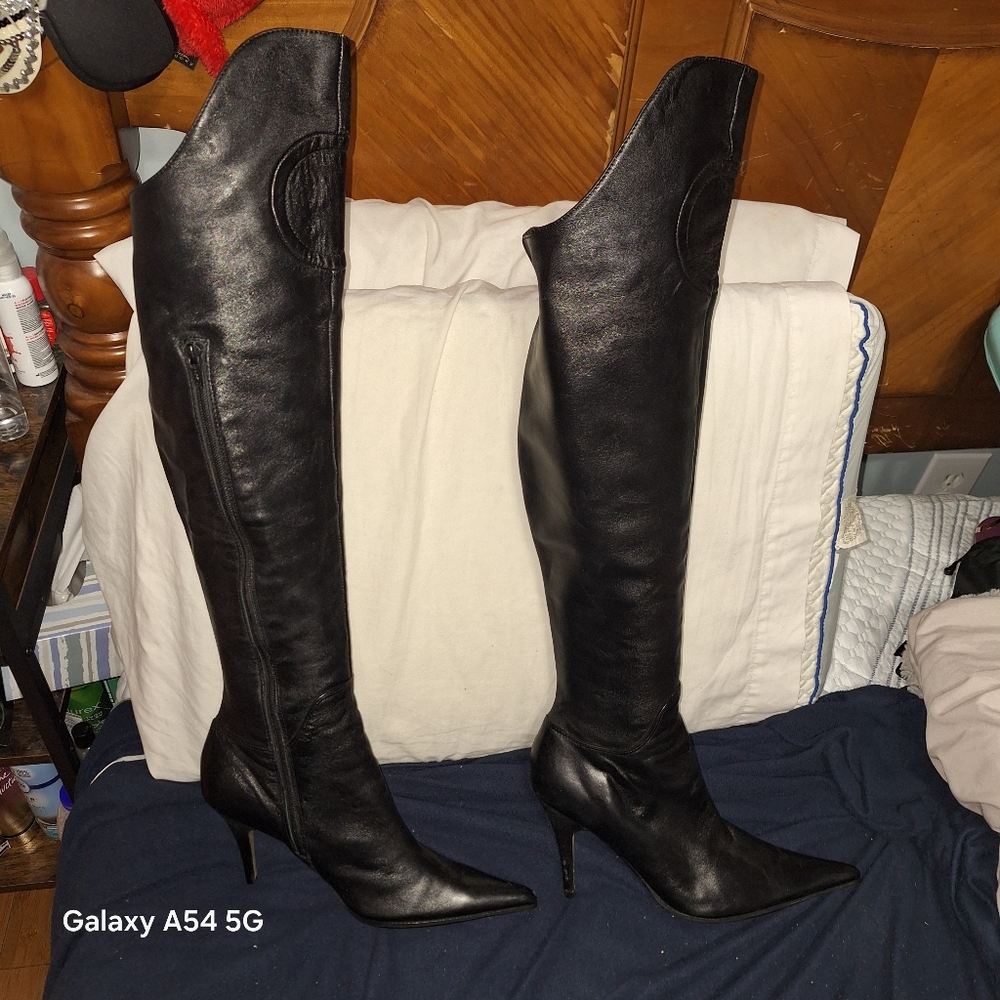 Charles David, black, over the Knee-High, soft leather Women's Boots